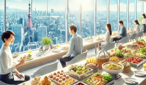 ストリングスホテル品川のレストランの絶景で楽しむ朝食とランチビュッフェ