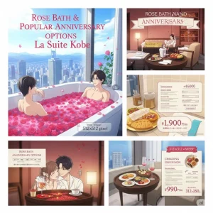 ラスイート神戸のバラ風呂の値段と記念日の人気オプションの全情報