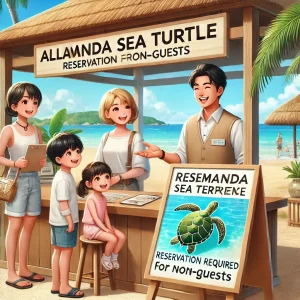 アラマンダのウミガメは宿泊者以外の参加可能だが事前確認での注意点