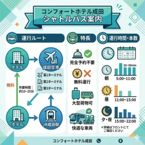 コンフォートホテル成田にシャトルバス歯ある？空港アクセスと移動方法まとめ