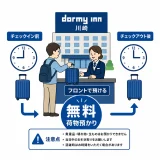 ドーミーイン川崎の荷物預かりは無料｜チェックイン前後の手順と注意点
