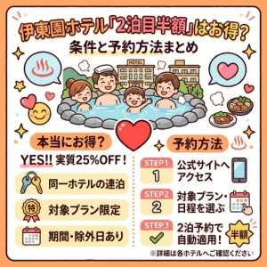 伊東園ホテルの二泊目半額は本当にお得なのか？条件と予約方法まとめ
