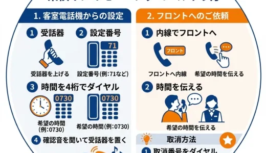 東横インのモーニングコールやり方を完全解説｜電話設定手順と注意点