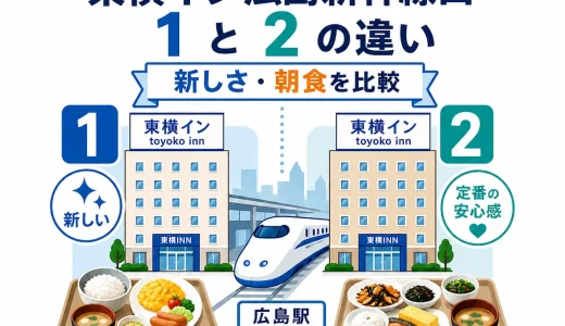 東横イン広島新幹線口1と2の違い｜新しさや朝食を比較解説